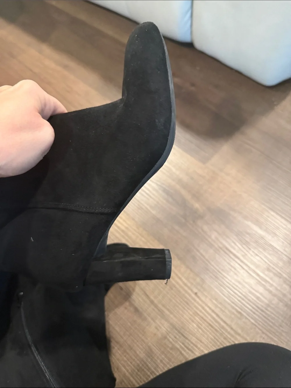 INC International Concepts Black Over-the-Knee Suede Boots